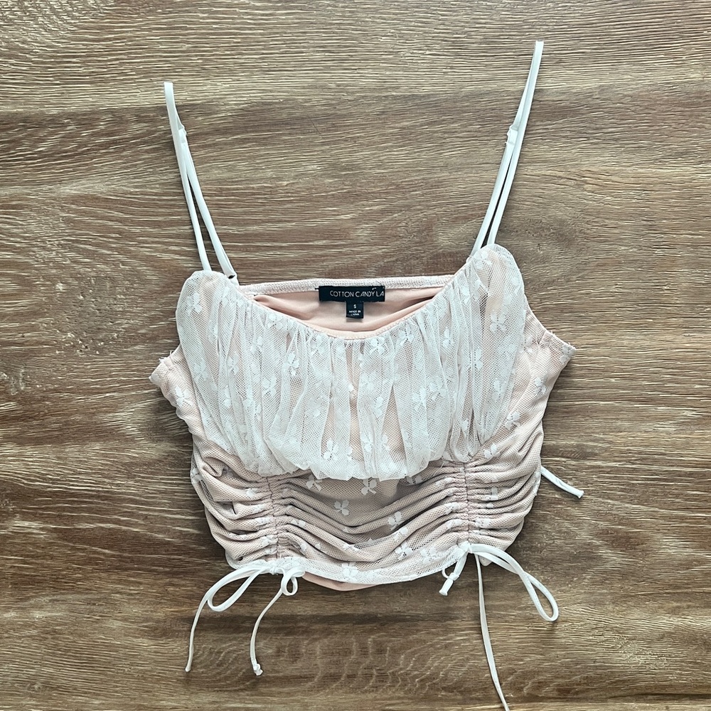 Cropped lace cami